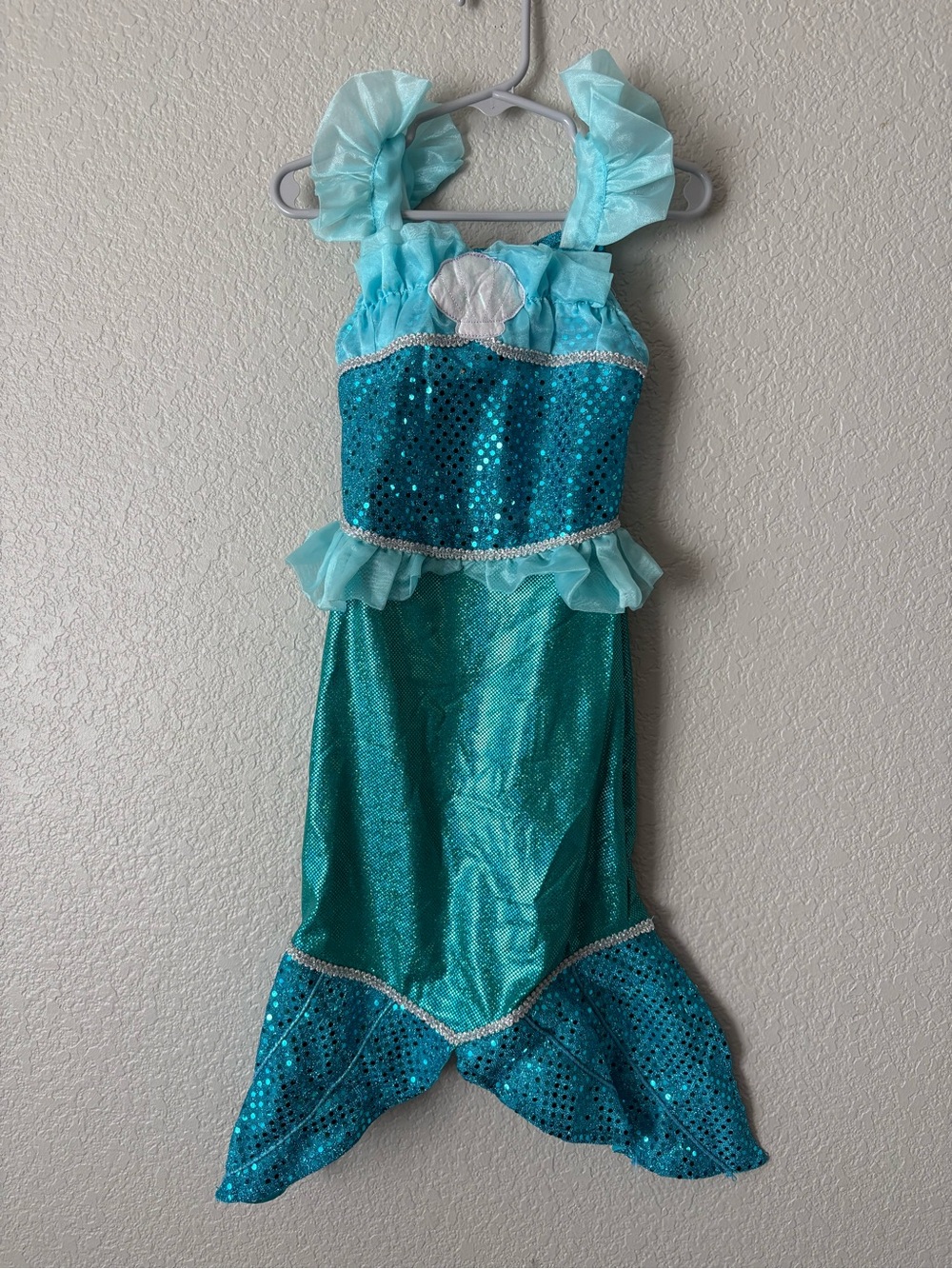 Ages 3-6 Teal Sequin Mermaid Dress Costume
